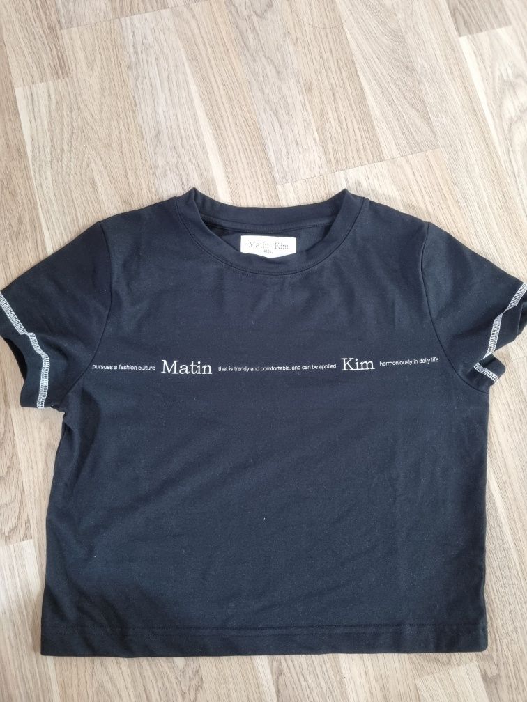 MUSINSA | MATIN KIM MATIN SMALL LINE LOGO STITCH CROP TOP IN