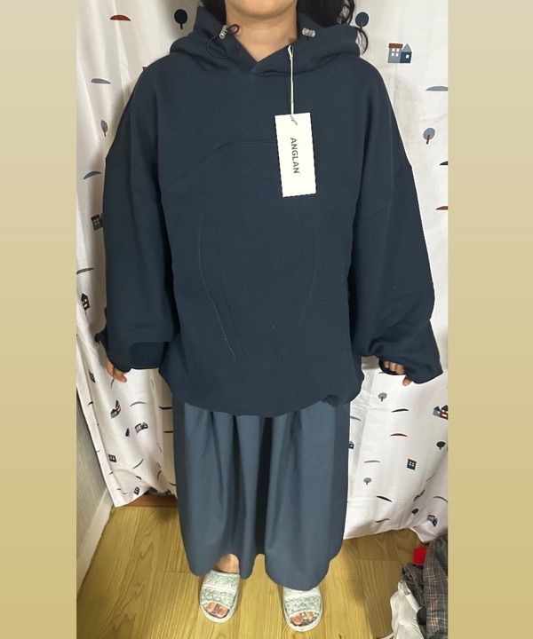 【ANGLAN】24SS★ [AG] Emboss Balloon Line Hoodie MUSINSA | ANGLAN Emboss Balloon Line Hoodie - Charcoal