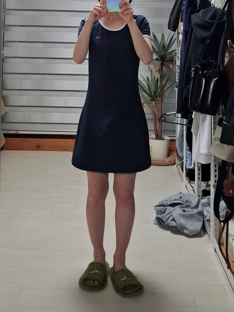 MUSINSA | KIRSH Small Cherry Round Neck Dress [Dark Navy]