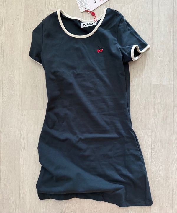★2024SS新作★KIRSH★SMALL CHERRY ROUND NECK DRESS MUSINSA | KIRSH Small Cherry Round Neck Dress [Dark Navy]