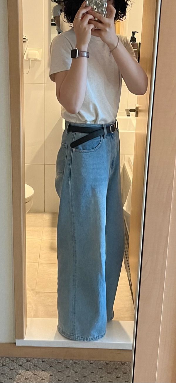 デニム・ジーパン RONRON WIDE DENIM PANTS MEDIUM BLUE MUSINSA公式 | RONRON WIDE DENIM PANTS MEDIUM BLUE