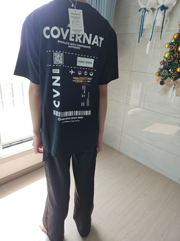 MUSINSA | COVERNAT Passport T-Shirt Black