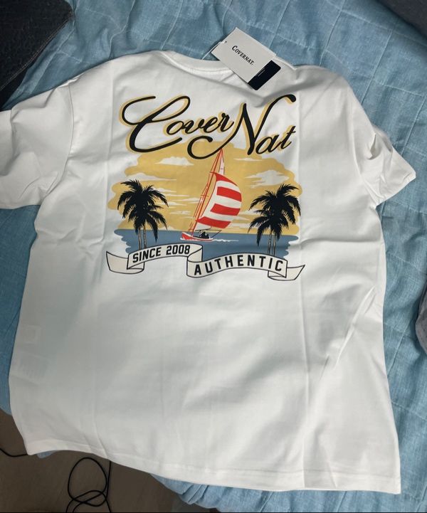 Tシャツ・カットソー COVERNAT Mesh Sunset Boat T-Shirt Beige MUSINSA | COVERNAT Sunset Boat T-Shirt White