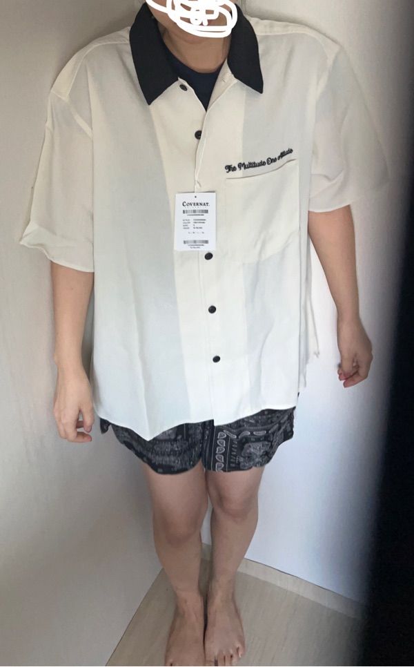 【COVERNAT】 Lettering Half Shirt‐ Ecru MUSINSA | COVERNAT Lettering Half Shirt Ecru
