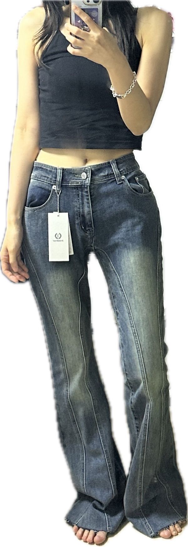 MUSINSA | AVANDRESS Thin Bootscut Pants WASHING BLUE