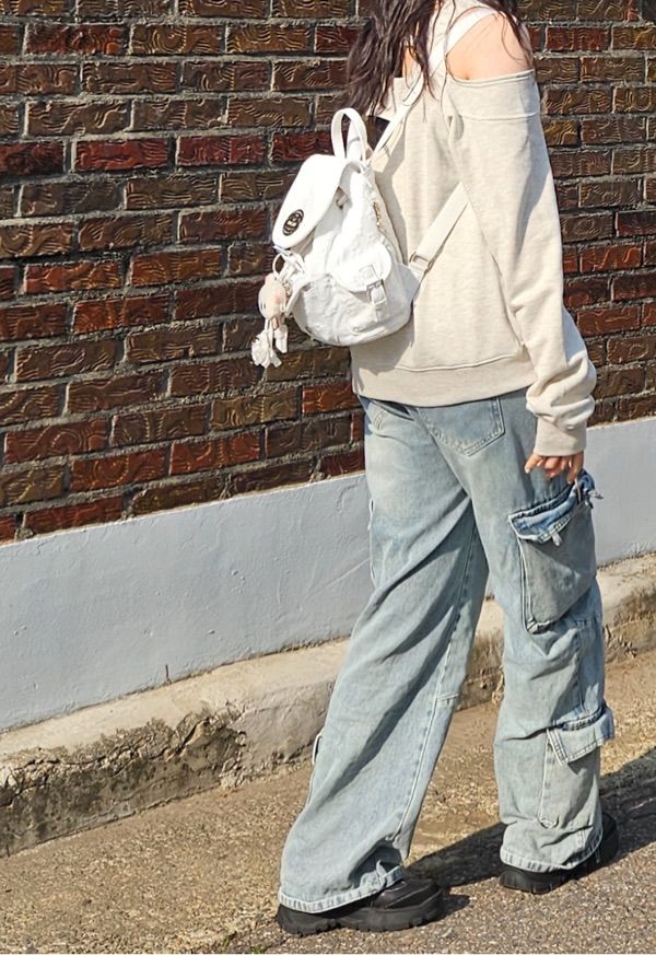 トートバッグ [Lots You] Nostalgia Chubby Backpack White LOTSYOU] Nostalgia Chubby Backpack White – Ohue