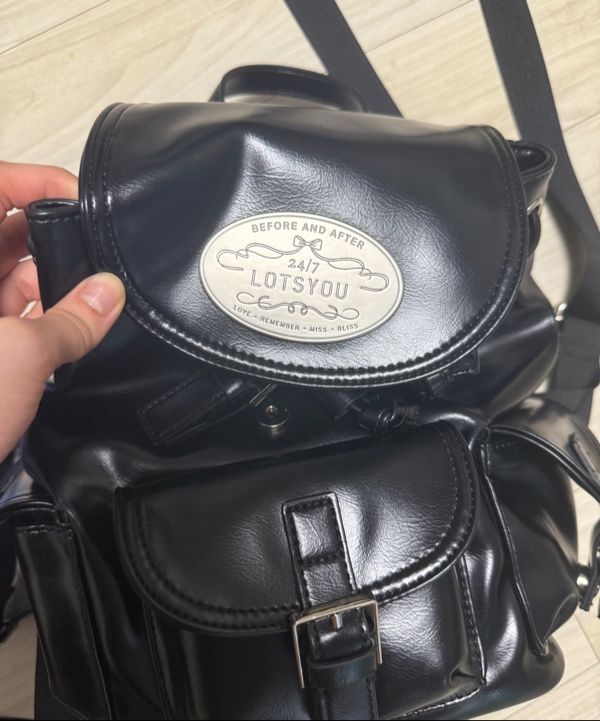 ★LOTSYOU★ Nostalgia chubby Backpack Leather Black PWTI5BAW MUSINSA | LOTSYOU Nostalgia chubby Backpack Leather Black