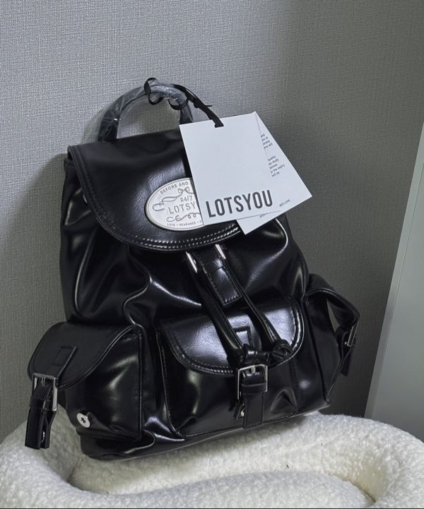 LOTSYOU☆Nostalgia chubby Backpack MUSINSA | LOTSYOU Nostalgia chubby Backpack Leather Black
