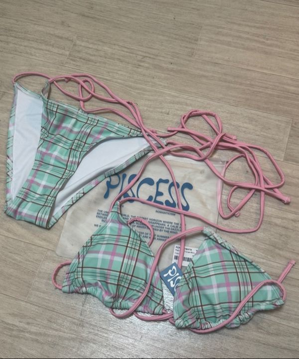 PISCESS プレイド チェック トライアングル ビキニ MUSINSA公式 | PISCESS プレイドチェックトライアングルビキニ_ミント