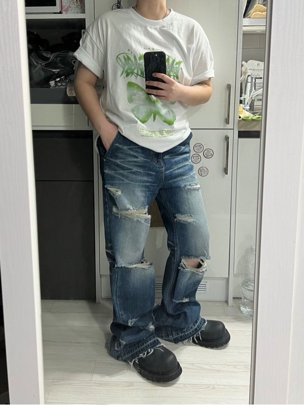 YOS_BM_SUD様リクエスト商品(Cat Washing Flare Denim Pants) MUSINSA | LECYTO Cat Washing Flare Denim Pants_[Black]