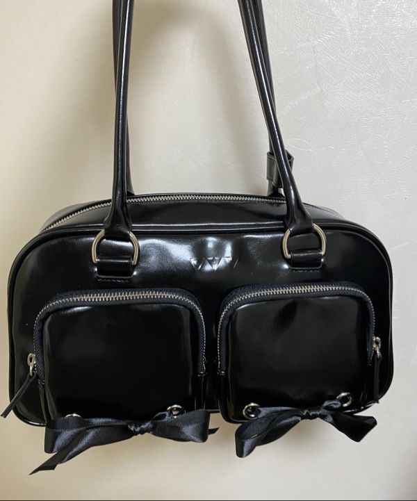 ◆VVV◆ Ribbon Pocket Tote Shoulder Bag Black 24SSBG008BKF MUSINSA | VVV Ribbon Pocket Tote Shoulder Bag _ Black