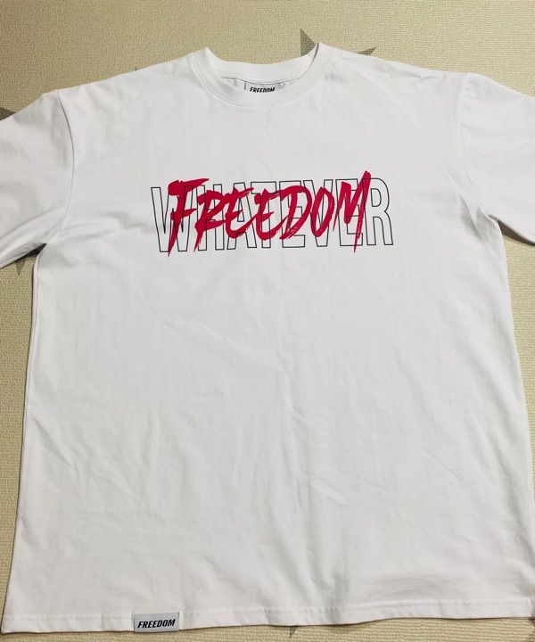 ☆FREEDOM☆ Freedom Arch Logo Semi Overfit T-Shirt White Red MUSINSA | FREEDOM Whatever Lettering Overfit T-Shirt (White/Red)
