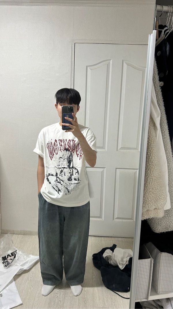 【SATIIIZ】Root 66 Pigment Short-Sleeved T-Shirt MUSINSA | TRAVEL Edge Pigment Short-Sleeved T-Shirt Black