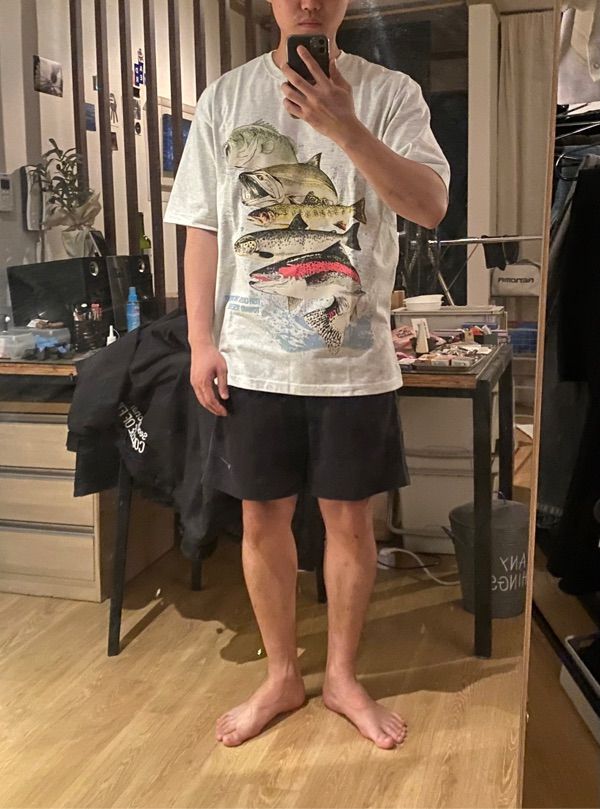 MUSINSA | YESEYESEE Y.E.S Fishes Tee Dark Grey