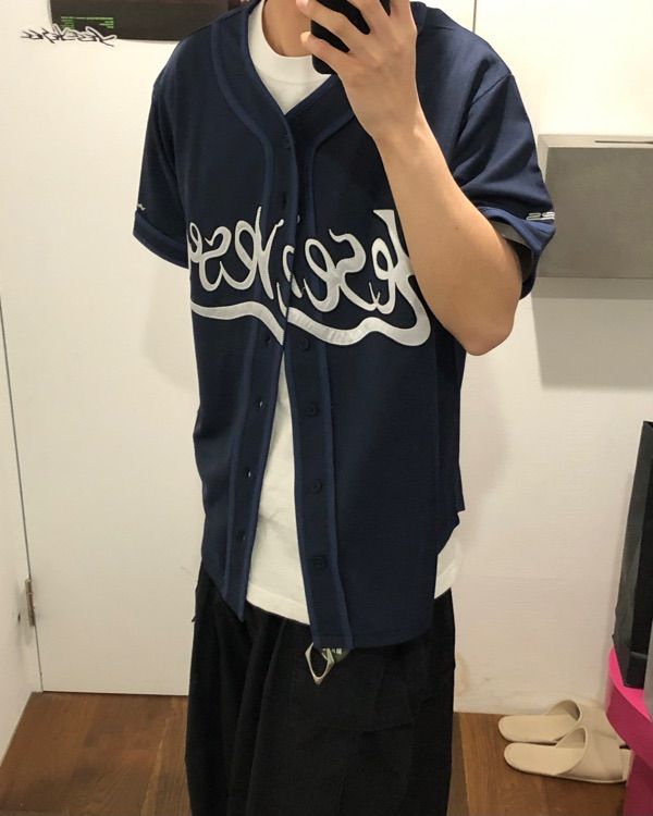 MUSINSA | YESEYESEE Y.E.S Baseball Jersey Navy