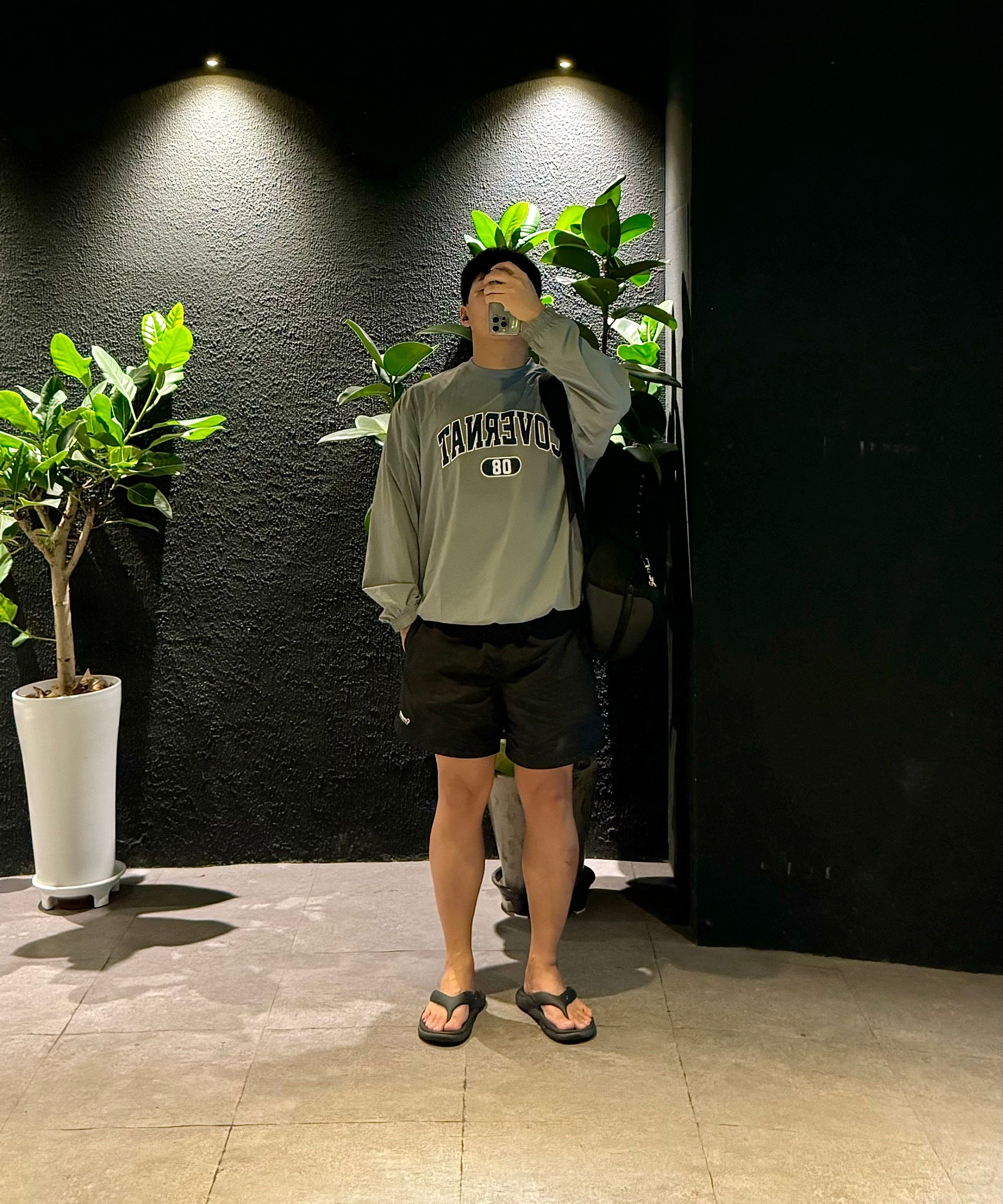 スウェット・トレーナー COVERNAT College Tech Nylon Man to Man Charcoal MUSINSA | COVERNAT College Tech Nylon Sweatshirt Charcoal