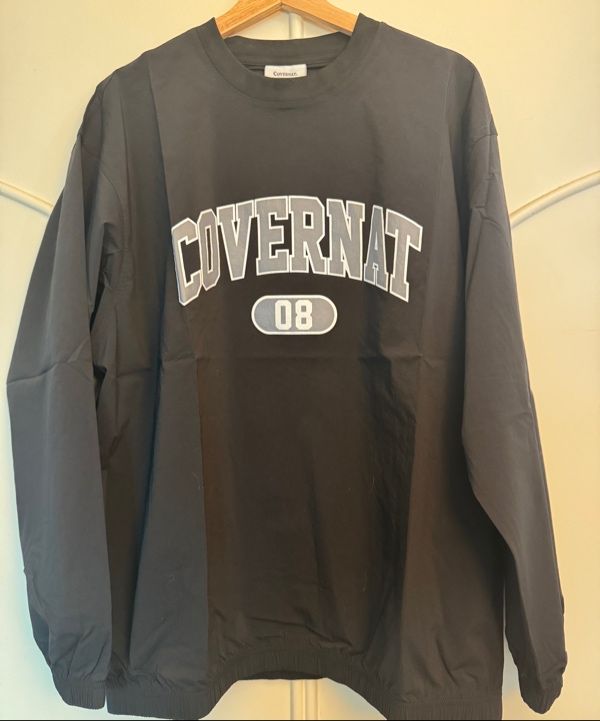 スウェット・トレーナー COVERNAT College Tech Nylon Man to Man Charcoal MUSINSA | COVERNAT College Tech Nylon Sweatshirt Charcoal