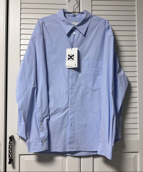 MUSINSA公式 | SATUR Basic Pocket Shirt Blue Stripe