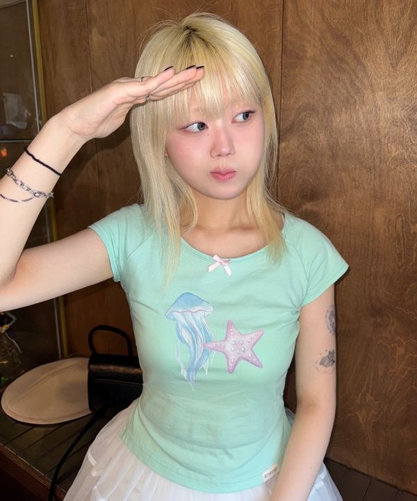 MUSINSA | SETSETSET JELLY&STAR T-SHIRT
