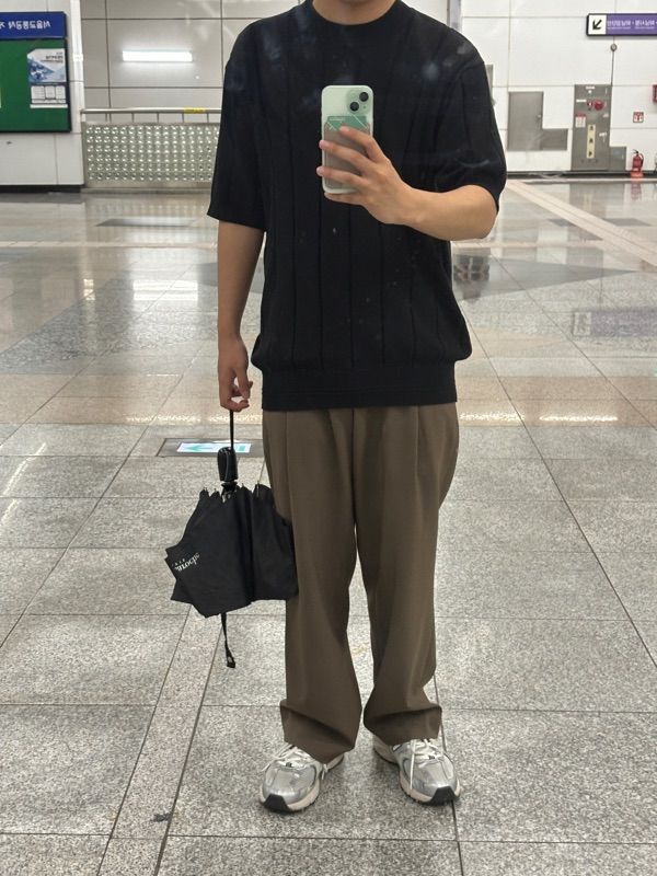 MUSINSA公式 | ANOTHER OFFICE Habana Banded Slacks (Alloy-Gray)