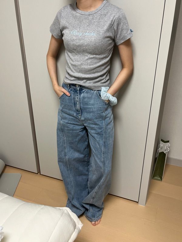 ★2024SS新作★RONRON★MOSAIC RASPBERRY RIBBON CROP T SHIRT MOSAIC RASPBERRY RIBBON CROP T SHIRT WHITE - RONRON 론론
