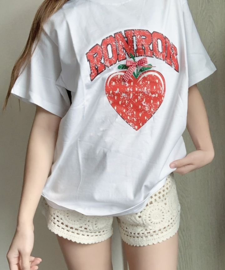 RONRON★韓国★STRAWBERRY RIBBON BASIC FIT T SHIRT 3色 リボン MUSINSA | RONRON STRAWBERRY RIBBON BASIC FIT T SHIRT WHITE PINK