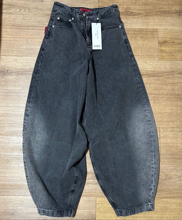 MUSINSA | KICHUL BALLOON FIT DENIM PANTS (WASHED BLACK)