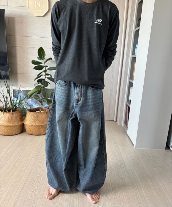 MUSINSA | KICHUL BALLOON FIT DENIM PANTS (BROWN TIN WASHED)