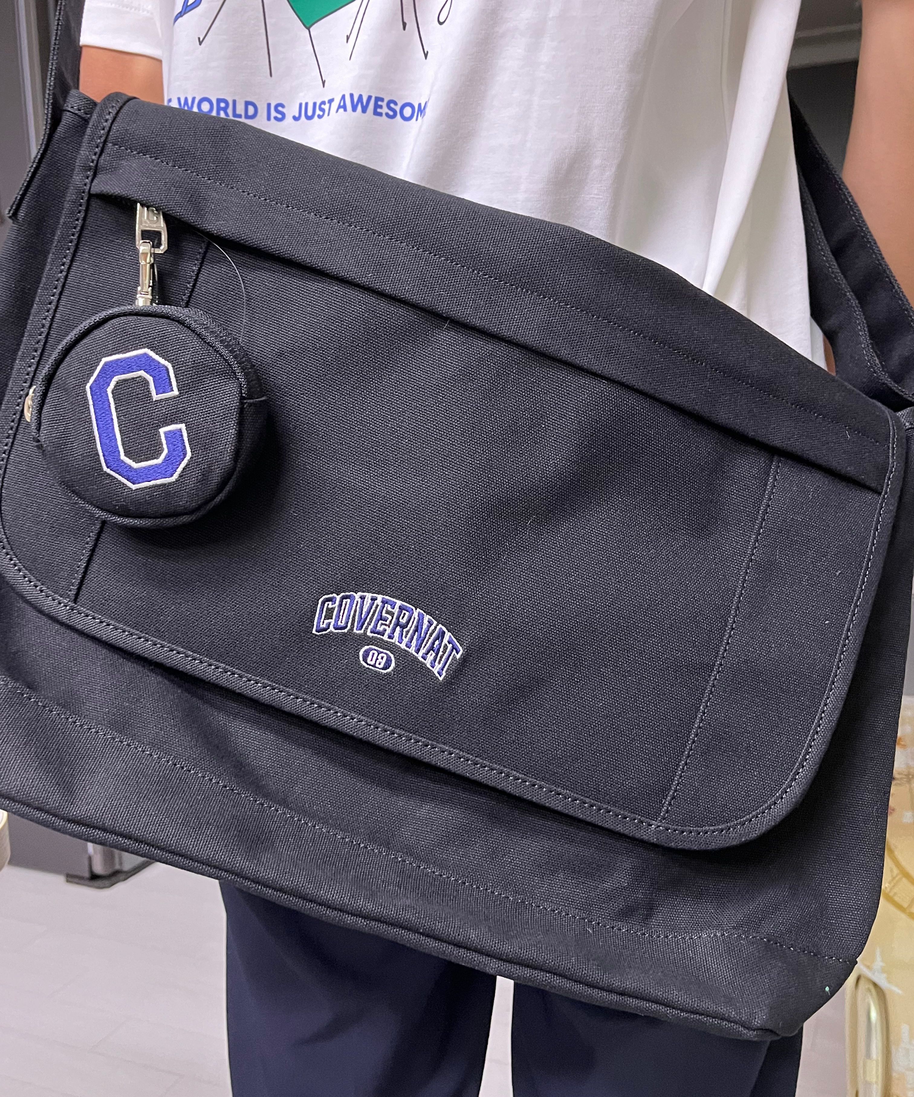 ★韓国人気★COVERNAT★CANVAS SERIF MESSENGER BAG MUSINSA | COVERNAT Canvas Serif Messenger Bag Ivory