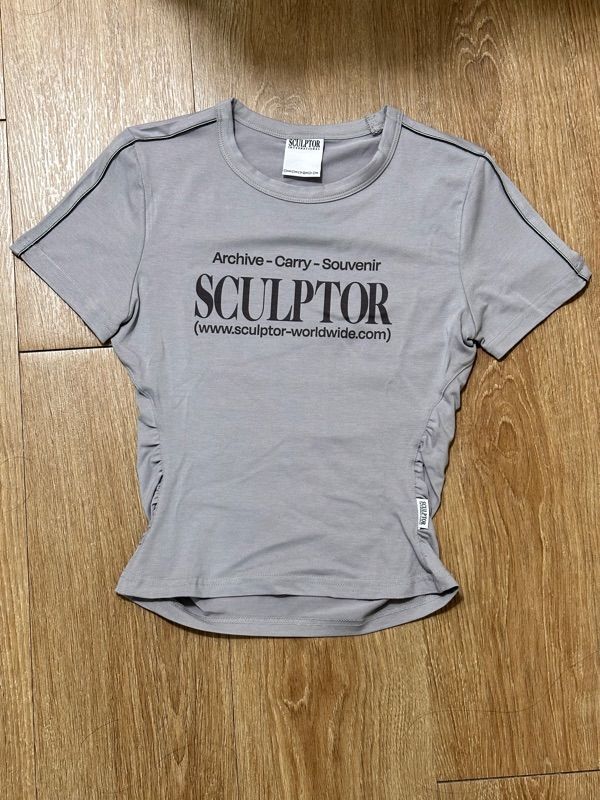 ★SCULPTOR★ Sports Lettering Tee Gray SC24S271GY MUSINSA | SCULPTOR Sports Lettering Tee Gray