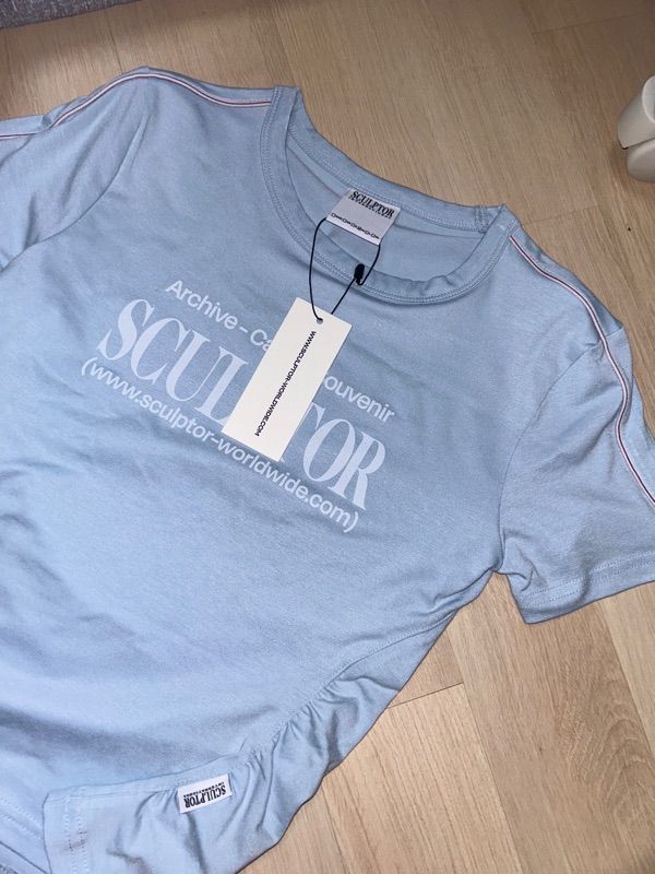 ★SCULPTOR★ Sports Lettering Tee Baby Blue SC24S271BL MUSINSA | SCULPTOR Sports Lettering Tee Baby Blue