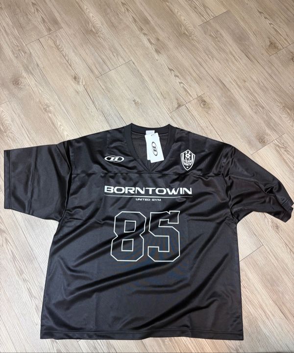MUSINSA | BORN TO WIN 85 RUGBY JERSEY T-SHIRTS [BLACK]