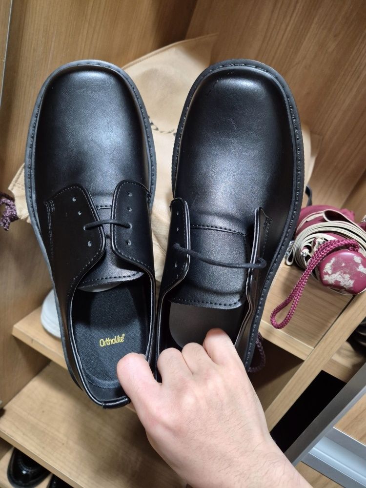 MUSINSA公式 | ANALOGMOOD Volume Square Toe Derby Shoes (Black)