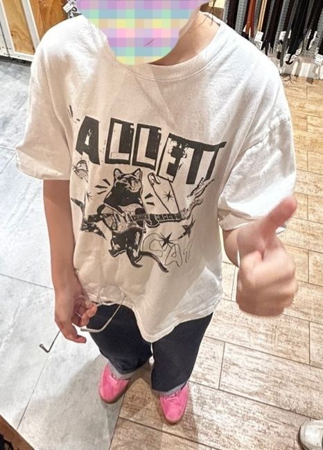 MUSINSA | FALLETT Rock Star Nero Short Sleeve T-shirt Pink