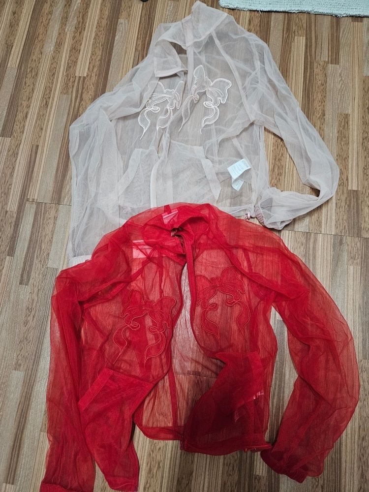 MUSINSA公式 | SCULPTOR Mesh Sheer Zip-Up Jacket Red