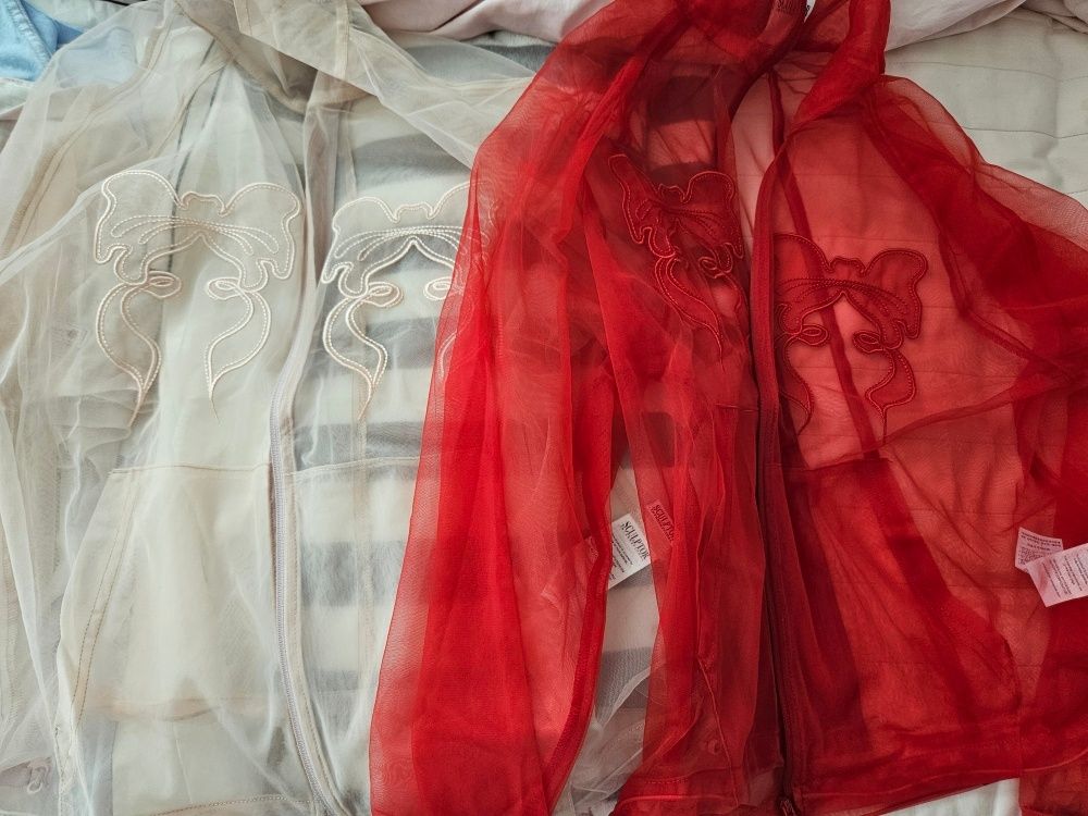 MUSINSA公式 | SCULPTOR Mesh Sheer Zip-Up Jacket Red