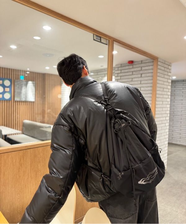 MUSINSA公式 | OPENING PROJECT Mesh Pocket String Bag - Black