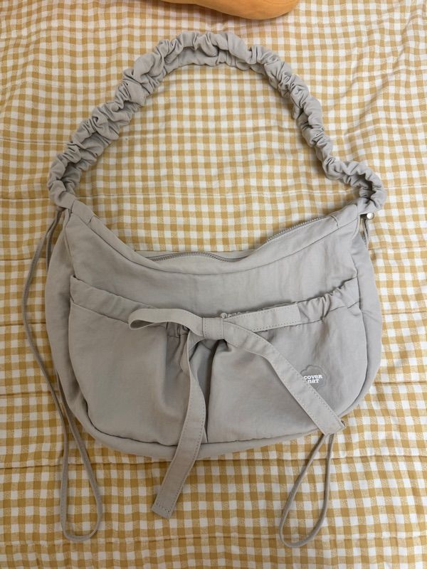 【COVERNAT】CLOVERHEART SHIRRING MEDIUM NYLON HOBO BAG MUSINSA | COVERNAT Clover Heart Shirring Medium Nylon Hobo