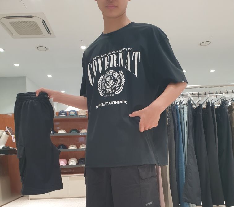 MUSINSA | COVERNAT Emblem Active T-shirt Black