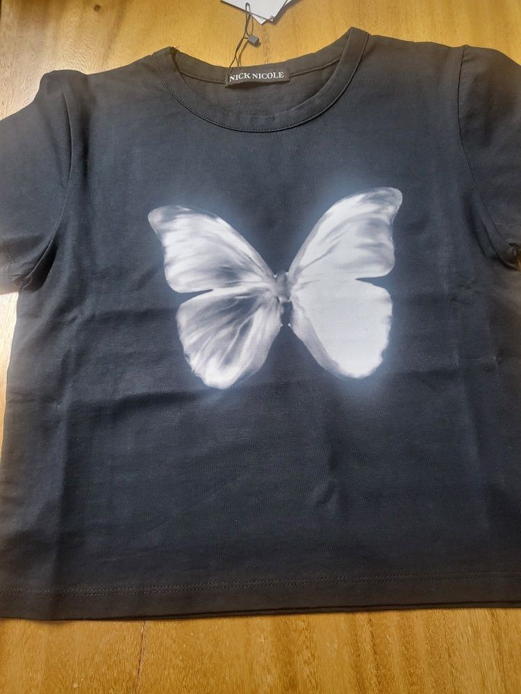 MUSINSA | NICK&NICOLE BUTTERFLY SOFT COLORING CROP TOP_WHITE