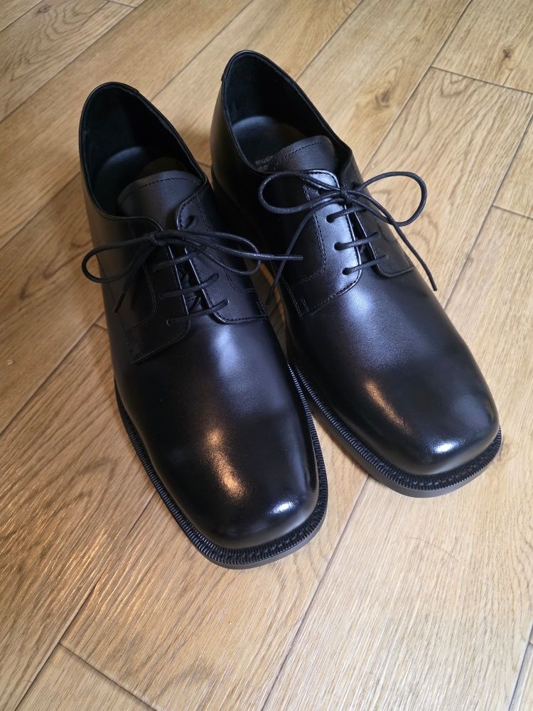 MUSINSA | MUSINSA STANDARD Height Increase Square Derby Shoes [Black]