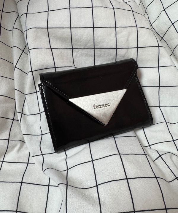 ◇Fennec◇ LACQUER TRIANGLE WALLET MATT BLACK MUSINSA | fennec LACQUER TRIANGLE WALLET - MATT BLACK