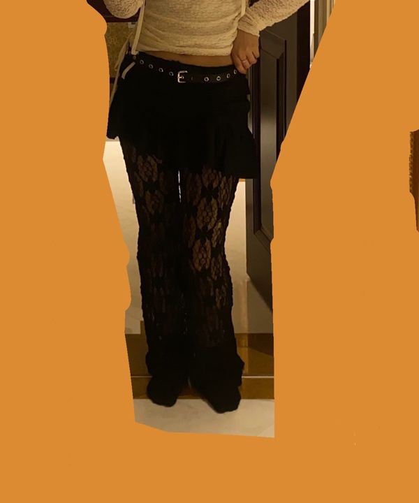 MUSINSA | LALAFOX LACE SKIRT PANTS BLACK BQ2WP014