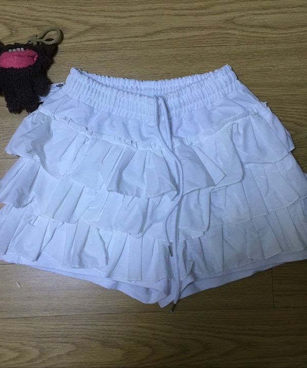 ★2025SS新作★LUV IS TRUE★BASIC ILOVEU FRILL PANTS 2nd REORDER]BASIC ILOVEU FRILL PANTS(BLACK) - LUVISTRUE