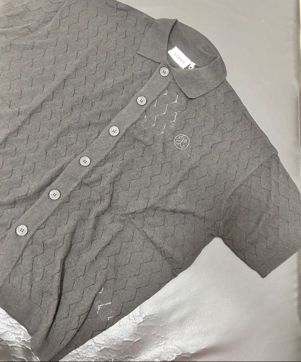 MUSINSA | XTONZ XTK103 Leta Punching Short-Sleeved Knit