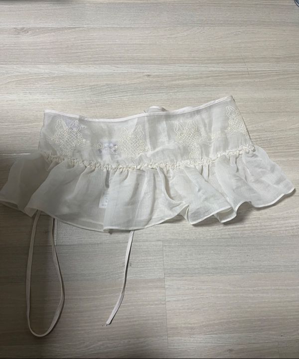 MUSINSA | SCULPTOR Peekaboo Micro Sheer Skirt Raw Ivory