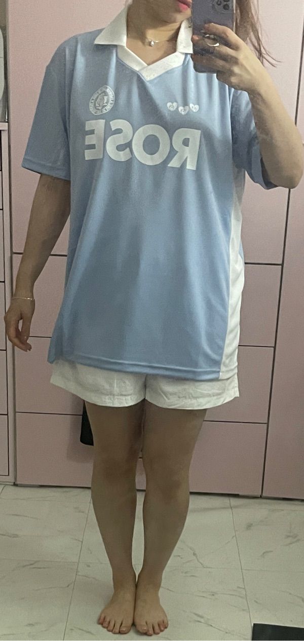 MUSINSA | HAVISM ROSE SOCCER UNIFORM S/S TEE(SKY BLUE)