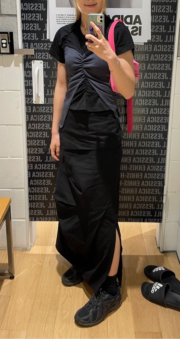 MUSINSA | FLAREUP Drape Layered Maxi Skirt (FL-238_Gray)