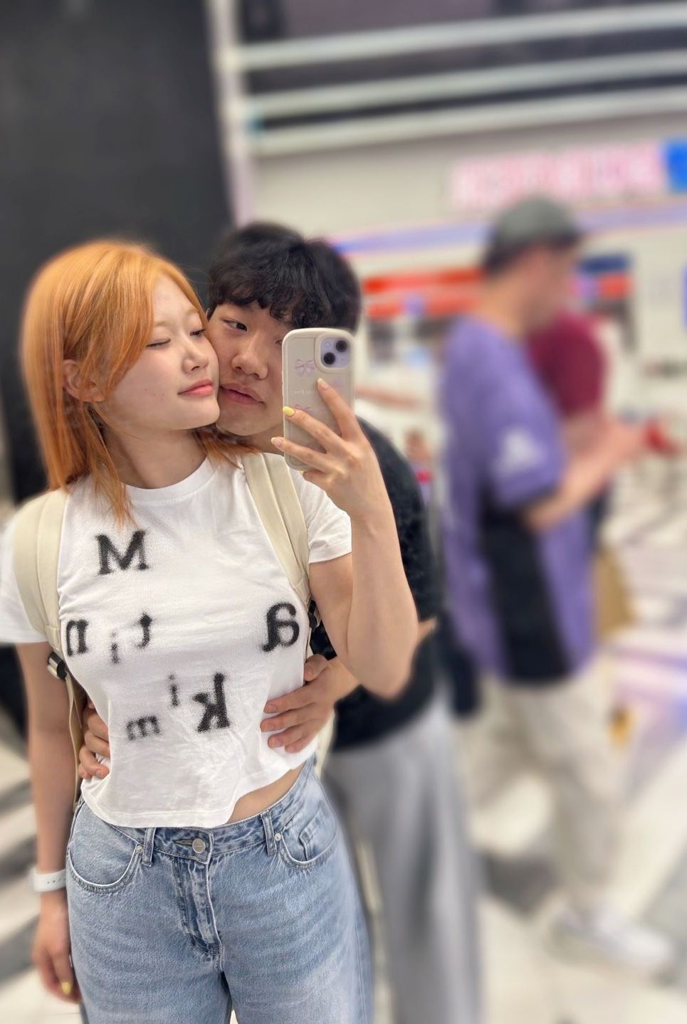 ★Matin Kim★ BLURRED LOGO CROP TOP IN BLACK MK2400TS057MBB Matin Kim Blurred Logo Crop Top In Charcoal | Basic Tees for