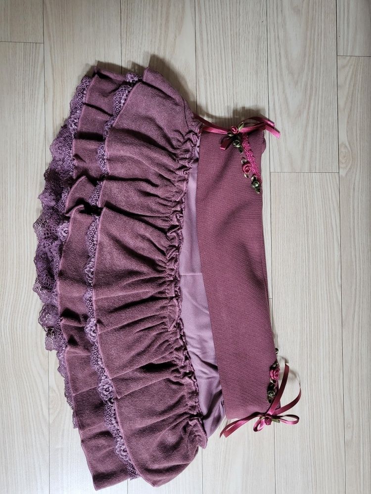 ★SCULPTOR★ Rose Terry Ruffle Skort Purple SC24S427PU Rose Terry Ruffle Skort Purple – Sculptor